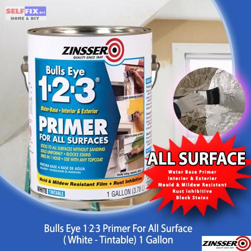Zinsser Bulls Eye 123 Primer For All Surface 1 Gallon (Approx 4.54