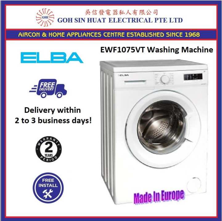 Elba EWF 1075 VT 7kg Front Load Washing Machine Lazada Singapore