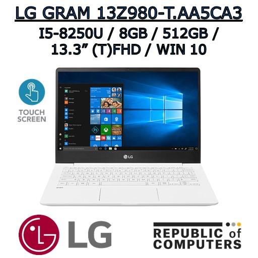 LG GRAM 13Z980-T.AA5CA3 I5-8250U / 8GB / 512GB SSD / 13.3″ TOUCH FHD IPS / WINDOW 10