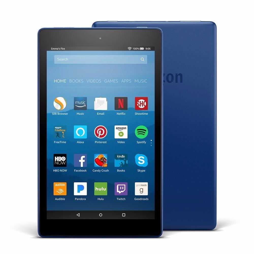 Latest 8th generation, 2018 Amazon Fire HD 8 Tablet with Alexa, 8″ HD Display, 16 GB, Blue