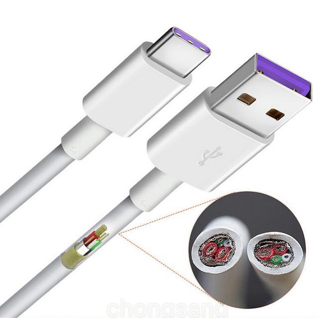 1 Meter 5A USB Type C Cable for Huawei P10 /Mate9 /Honor V10/ Note 10 USB 3.1 Fast Charging USB...