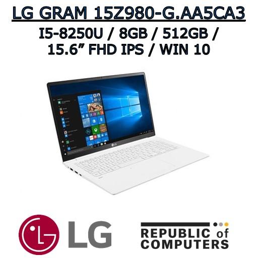 LG GRAM 15Z980-G.AA5CA3 I5-8250U / 8GB / 512GB SSD / 15.6