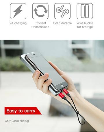BASEUS Nimble 23cm Data Charge Charger Charging Cable For Lightning USB iPhone Xs Max XR X 8+ 8 Plus 7+...