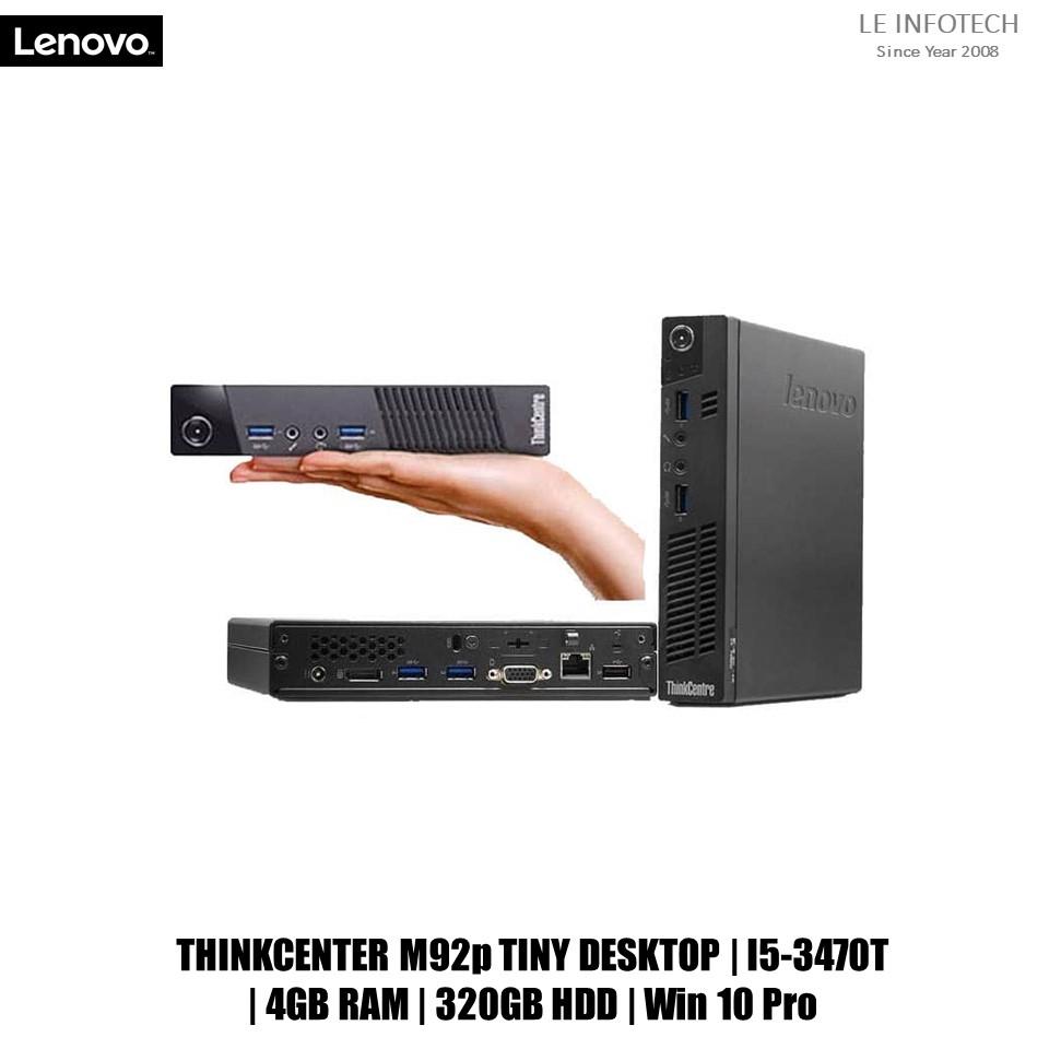 Lenovo ThinkCentre M92p Tiny desktop Core i5-3470T @2.9Ghz 4GB 320GB HDD Win 10 Pro Used one month warranty