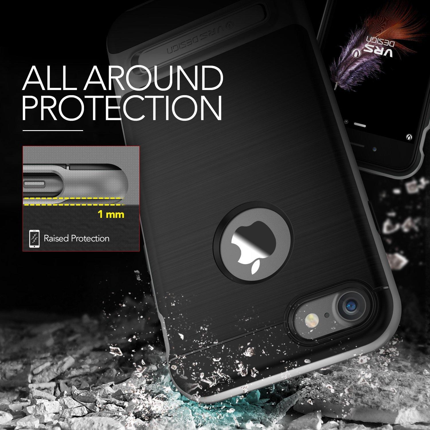VRS Design High Pro SHIELD Slim Kickstand Case iPhone 7 iPhone 8 Steel Silver