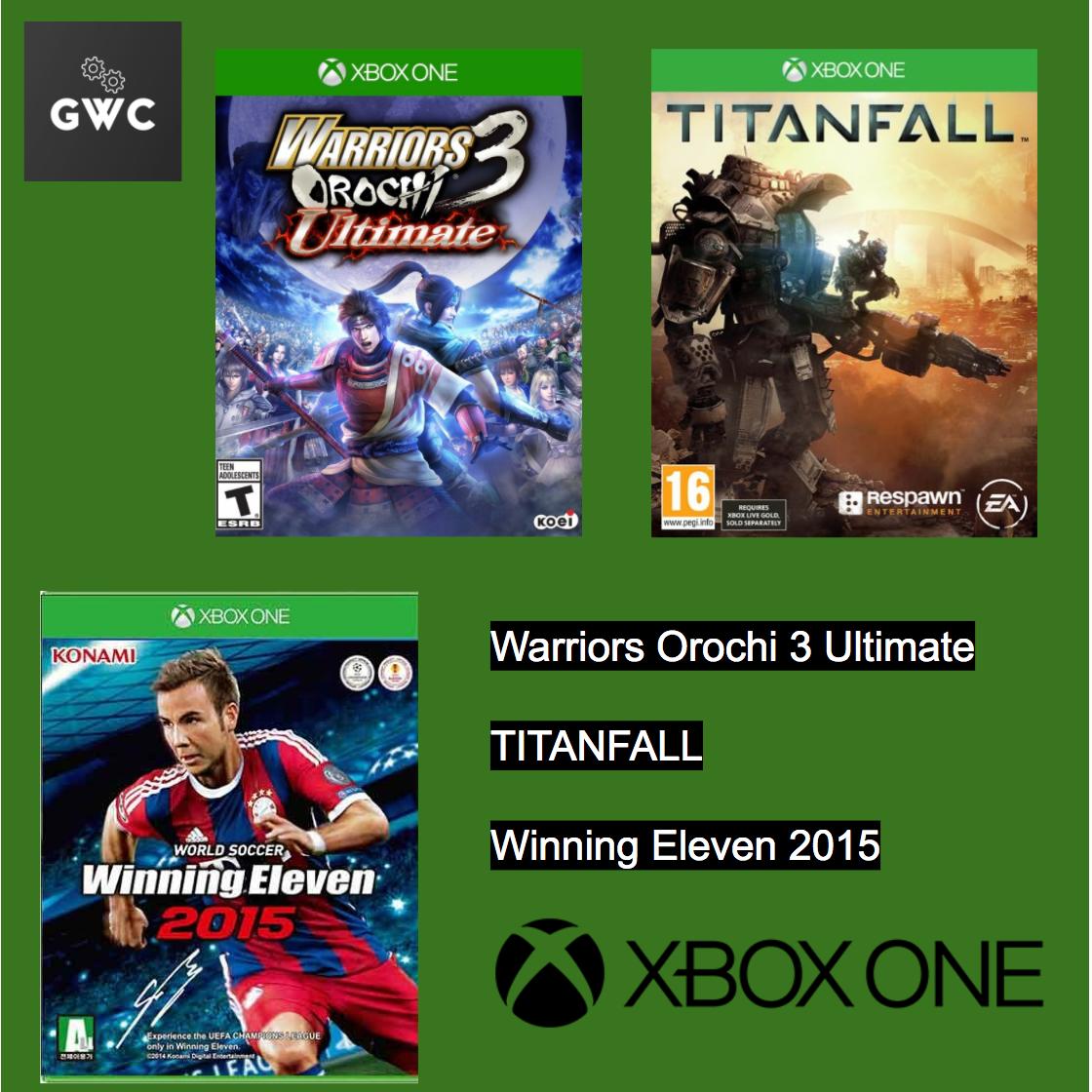 XBOX ONE Games x 3 (Warriors Orochi 3 Ultimate, Titanfall, Winning Eleven 2015)