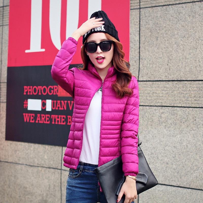 เสื้อกันหนาวตัวสั้นผู้หญฺง บุขนเป็ดด้านใน (สีแดง) (สีแดง) เสื้อกันหนาวและเสื้อโค้ท
