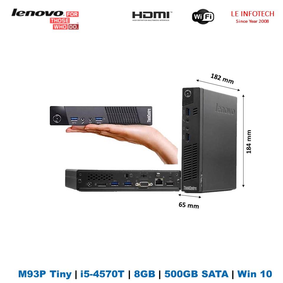 Lenovo ThinkCentre M93p Mini PC small Desktop Tiny Desktop core i5-4570T 4th Gen #2.9Ghz 8GB RAM 500GB SATA HDD HDMI Wifi Win 10 Pro Used