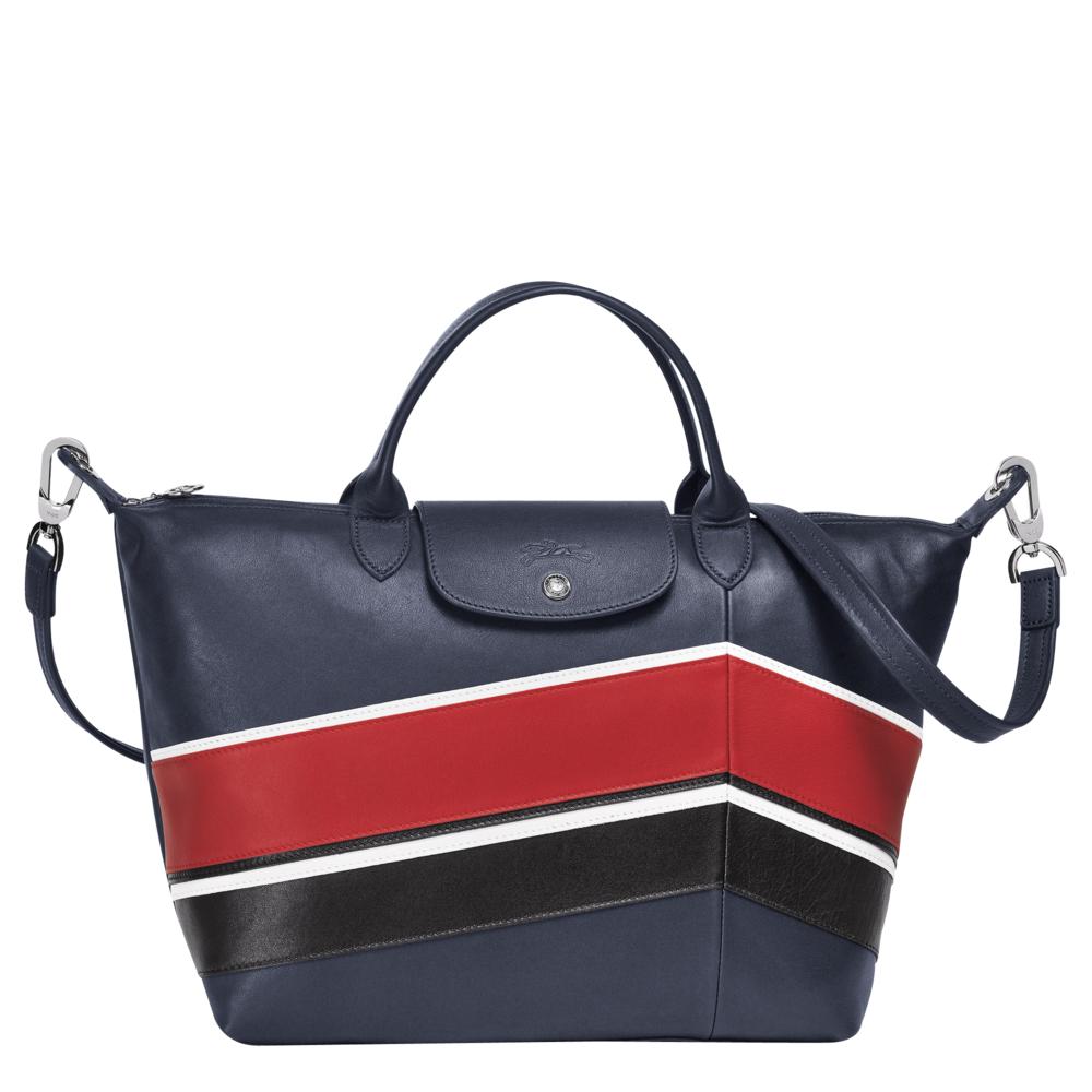 longchamp cuir chevron