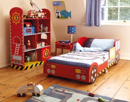 Toddler Children Kids Bed FIRE Truck Mattress Bed Frame Rescue 140x70 