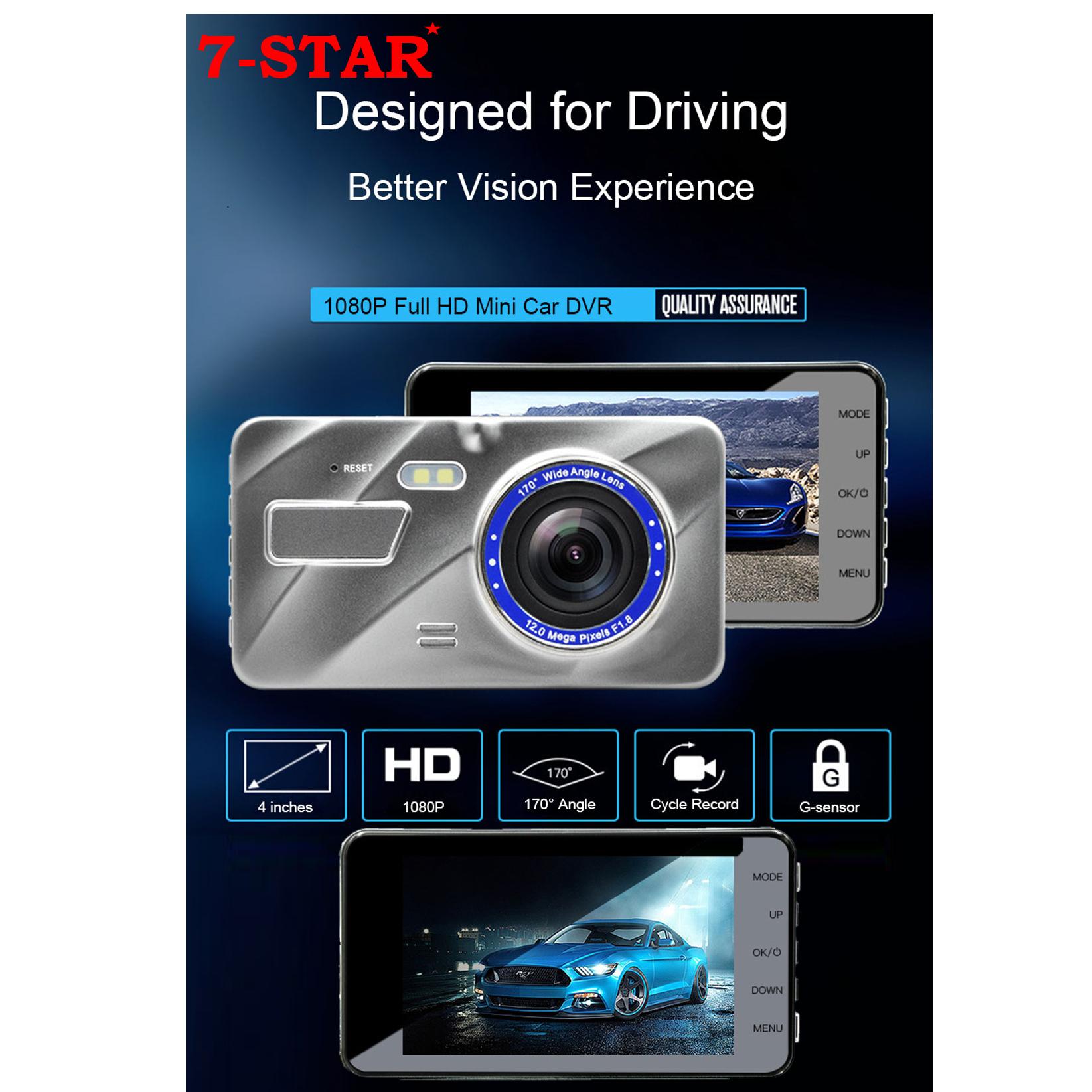 Full-HD 1080P Dual-Lens Car mini DVR Dash Cam car Recorder (4”Crystal Glass Display Screen) – Front & Back Car Camera