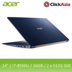 Acer Swift 5 (SF514-52T-885K) – 14″/i7-8550U/16GB DDR4/2 x 512GB SSD/UHD/W10 (Blue)