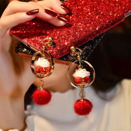 สำหรับ OPPO F7 แมวน่ารัก Glitter FUR Ball สำหรับ OPPO F7 ครอบคลุม Hard กรณี