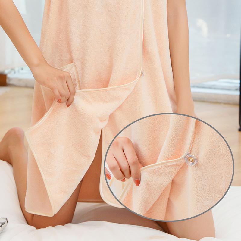 Thay Đổi Nhiều Kiểu Dáng Có Thể Mặc Kiểu Khăn Tắm Nữ Hơn 100% Cotton Đáng Yêu Kiểu Hàn Quốc Nhung San Hô Gợi Cảm Ngực Váy Tắm Lưới Học Sinh Màu Đỏ Quấn Khăn