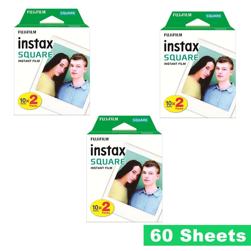 Fujifilm Instax Square Plain White Instant Polaroid Film 60 Sheet for SQ 10 Camera Sp3 3 Printer SQ6