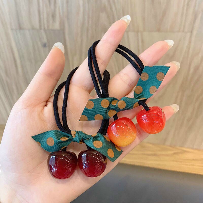 Dây cột tóc xinh,dây cột tóc cherry dễ thương