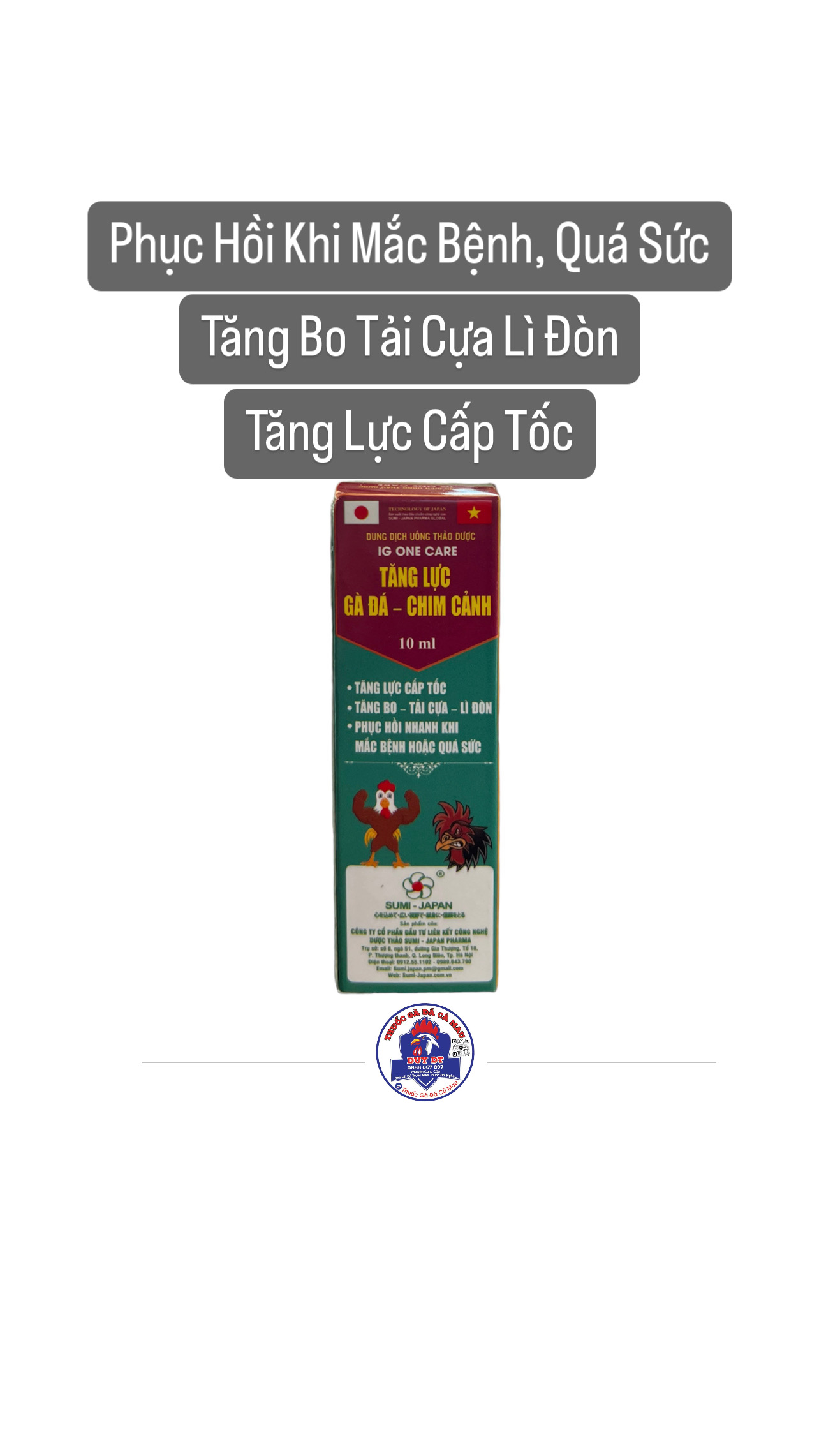 Tăng Lực Gà Đá 10Ml