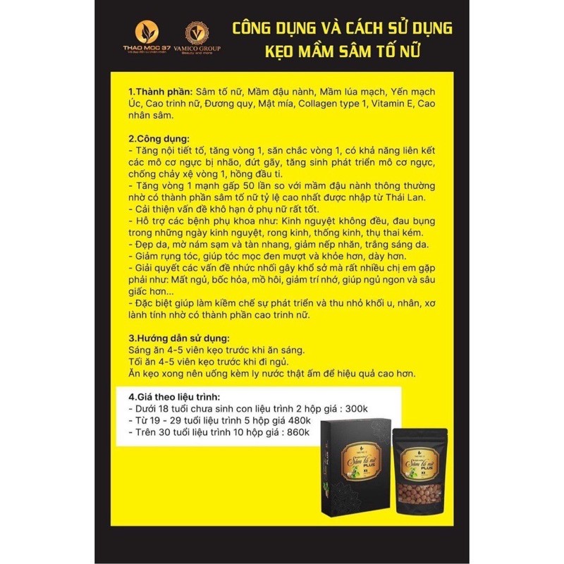 Kẹo Mầm Sâm Tố Nữ Thảo Mộc 37