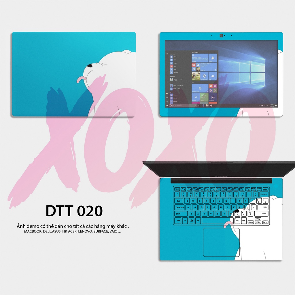 Decal laptop chống xước WE BARE BEARS