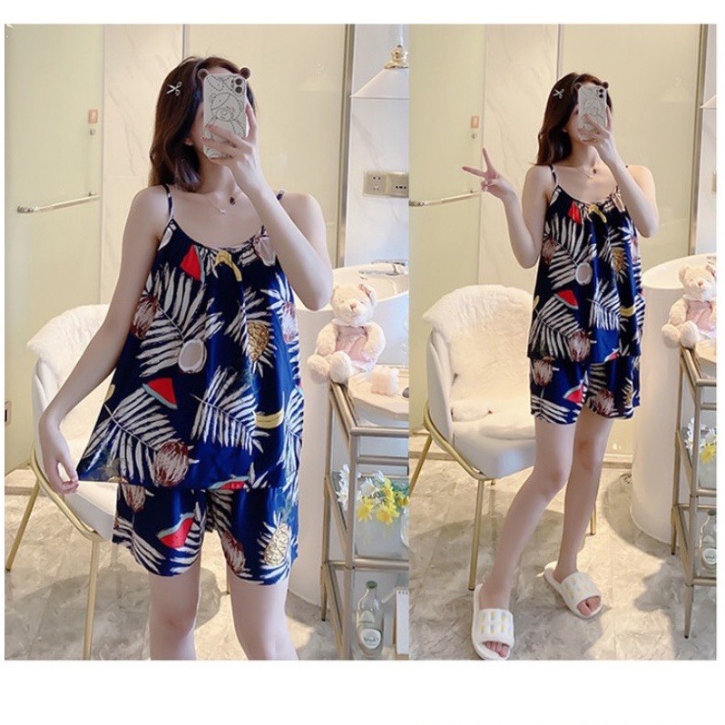 Bộ ngủ 2 dây cotton đẹp