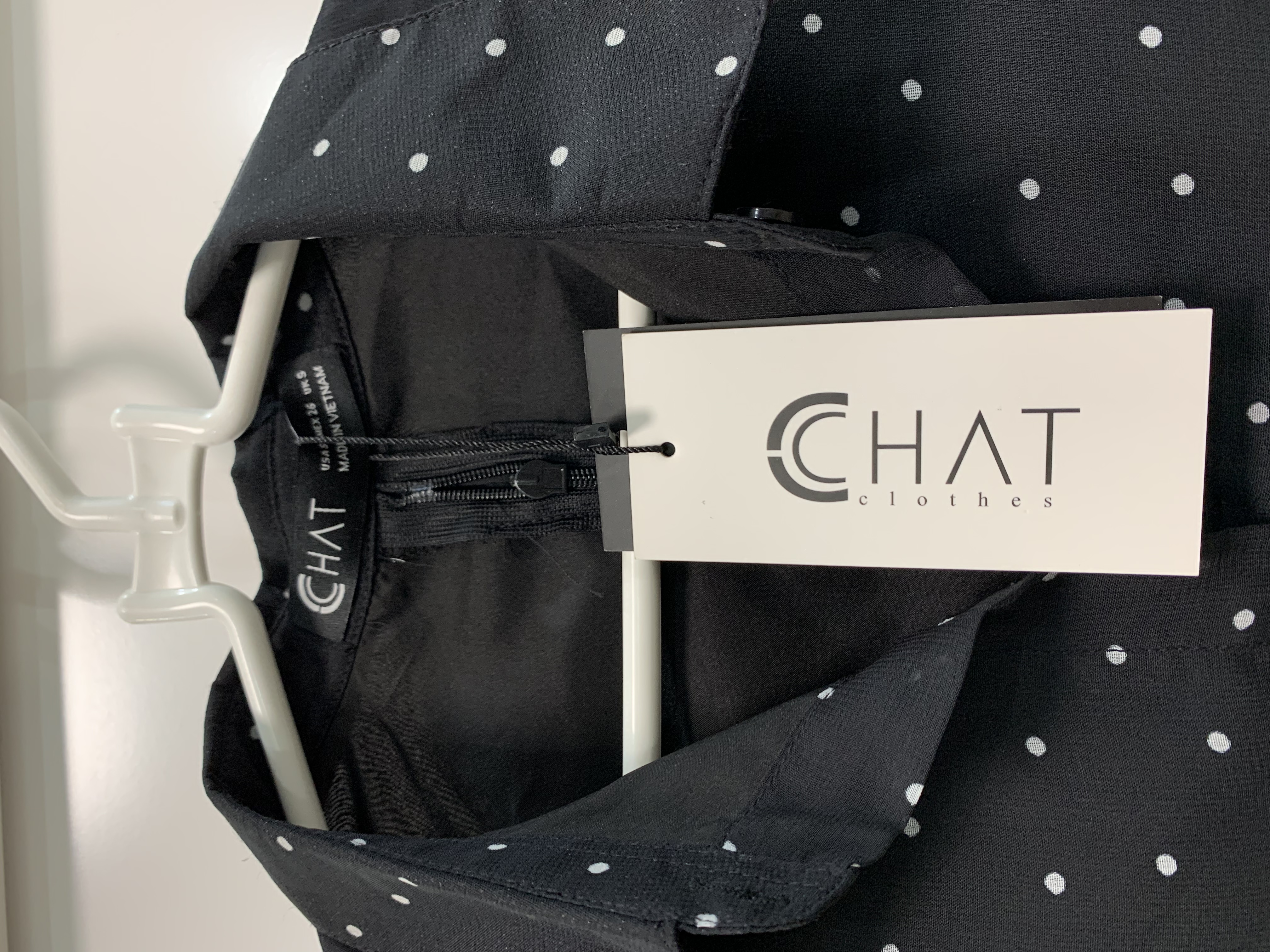 [Hàng CChat] Đầm đen chấm bi, size S