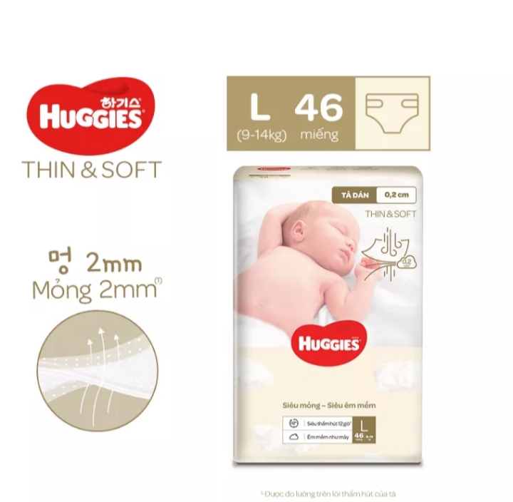 Tả Huggies hàn quốc thin & soft
 Tả dán size M-L
