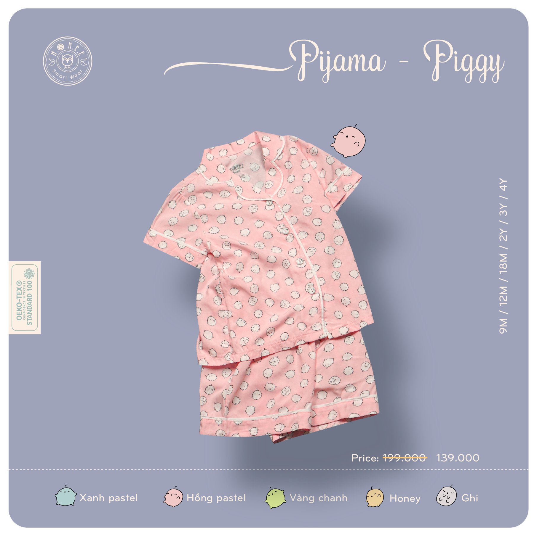 Bộ Pijama HRNEE vải siêu mát cho bé
