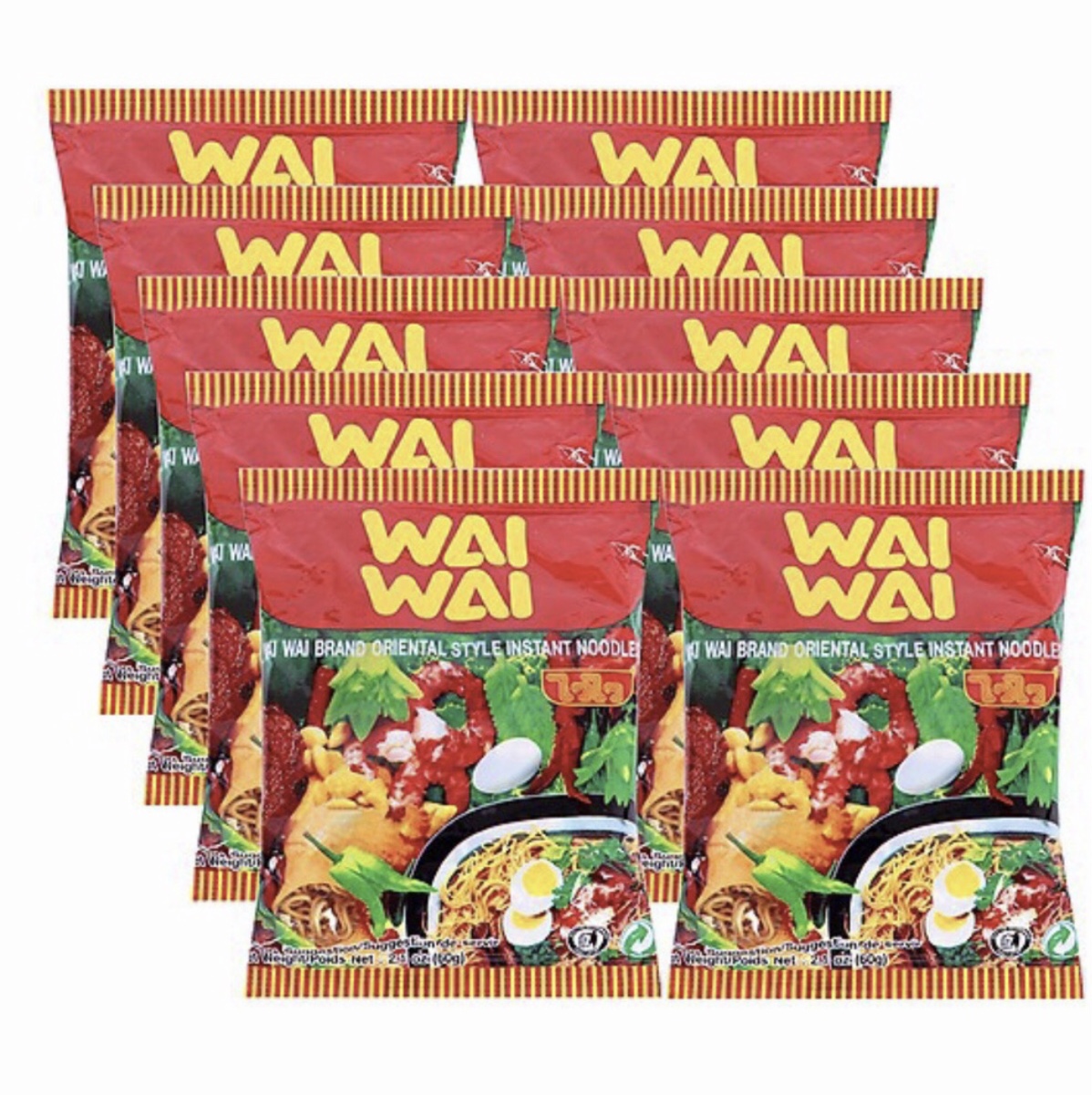 Thùng mì tôm ( mì ăn liền ) Thái Lan WAI WAI ( 30 gói x 60g ).