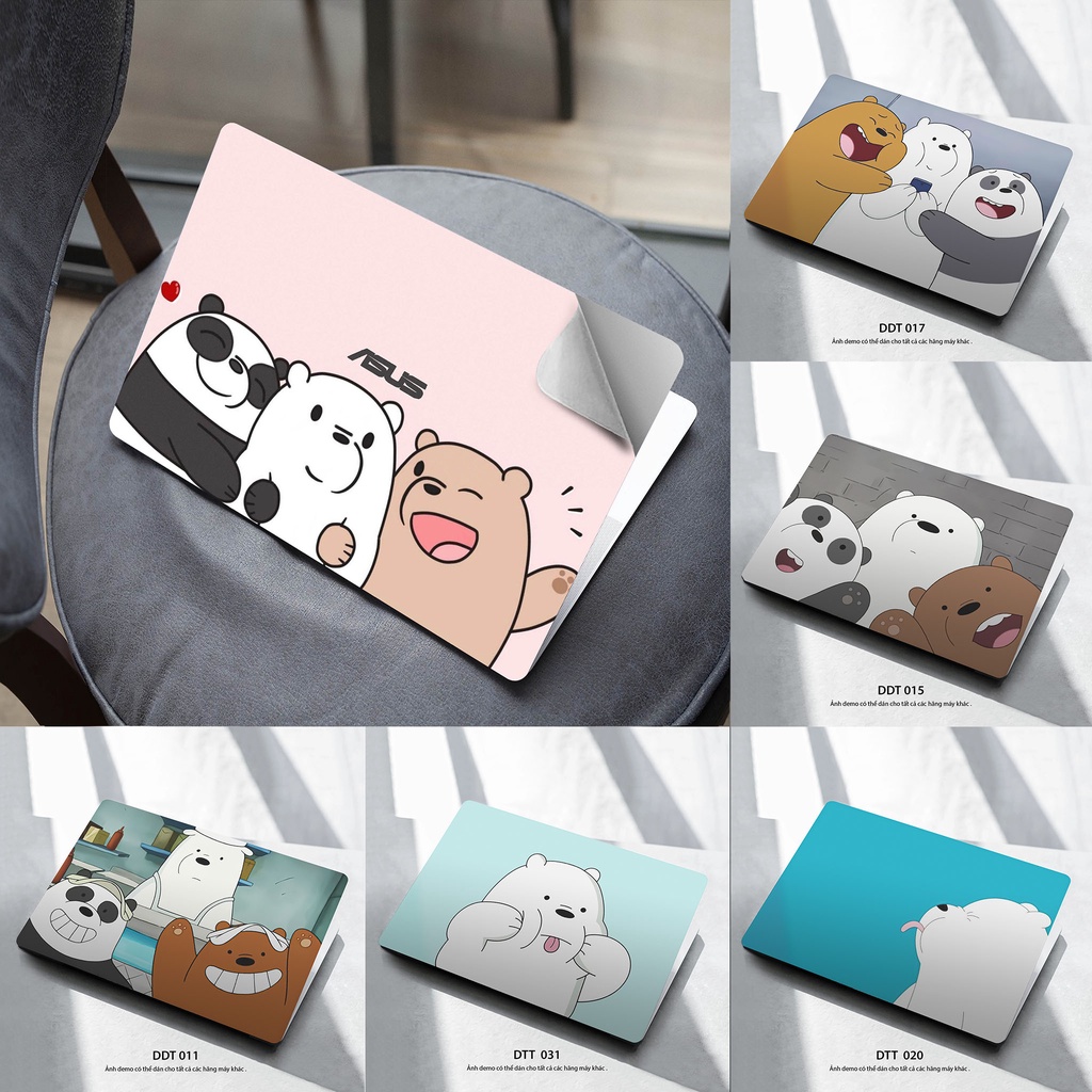 Decal laptop chống xước WE BARE BEARS