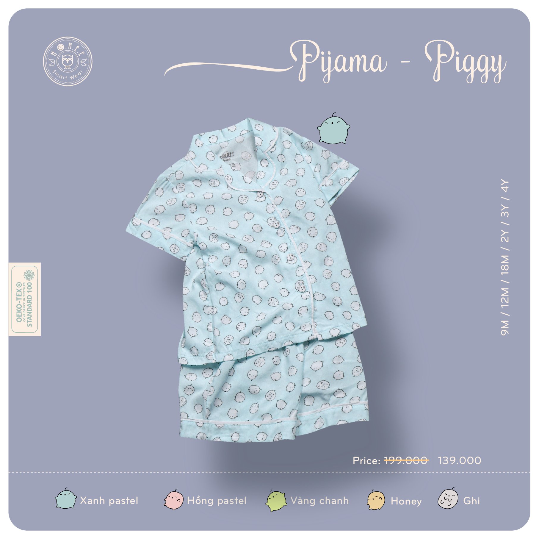Bộ Pijama HRNEE vải siêu mát cho bé