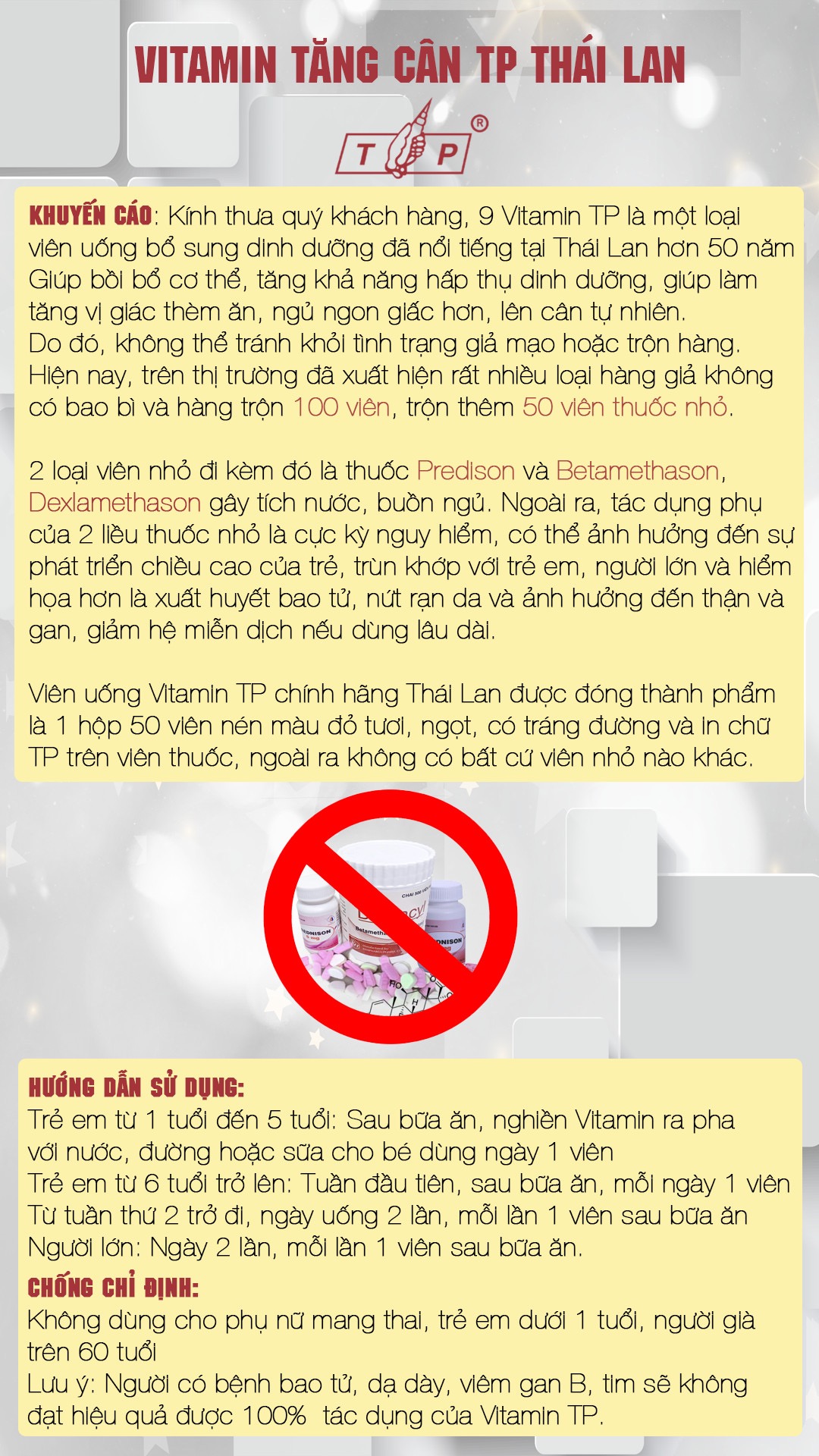 Sỉ 10 Vitamin TP Tăng Cân Nội Địa Thái Lan