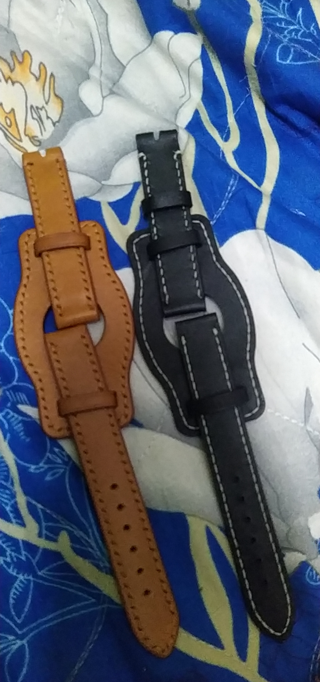 Dây da đồng hồ bund strap , da thật ,khâu tay thủ công