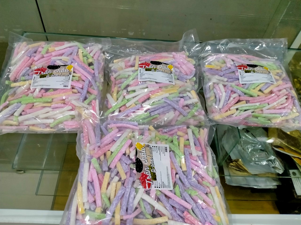 Trân châu cơm dừa ngũ sắc viên hoặc sợi
