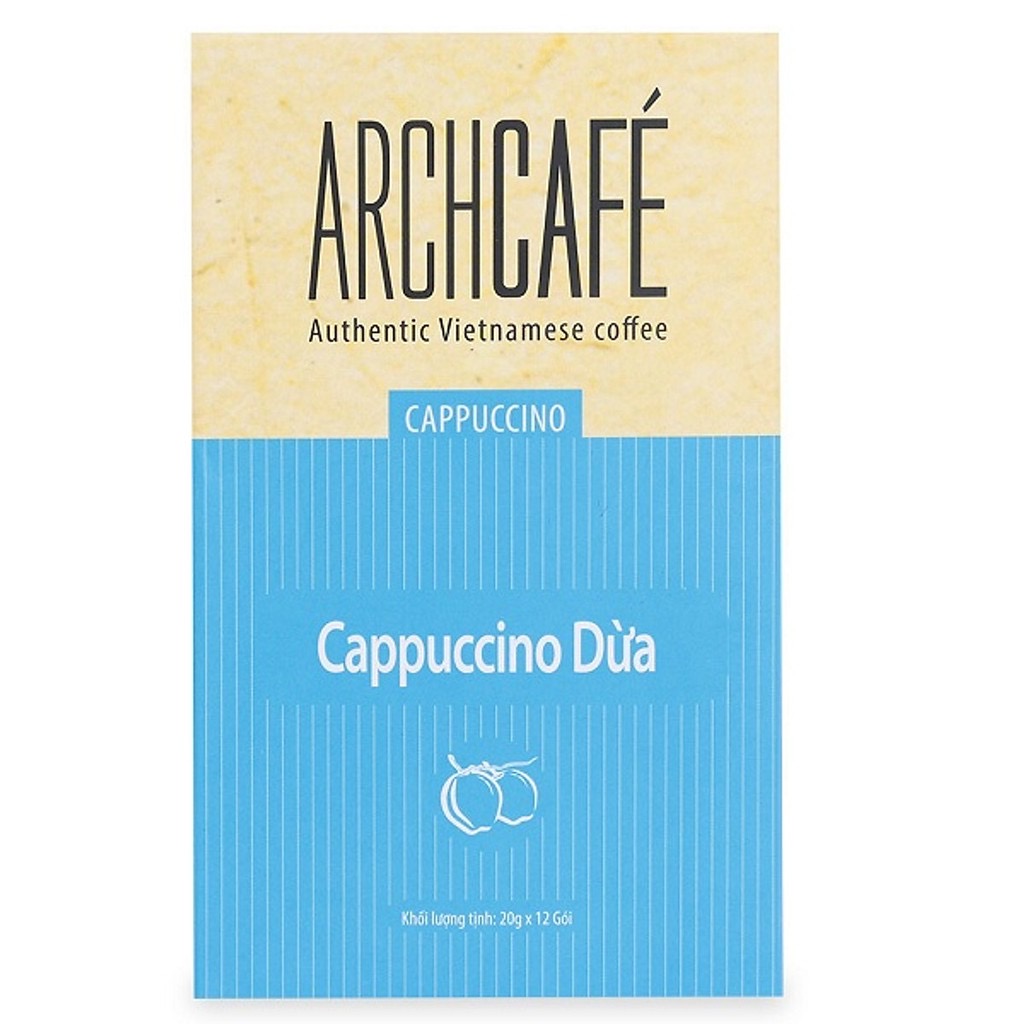 [Nhập RS0822 giảm 30k cho đơn 99k]Cà phê capuchino dừa hộp 12 gói x 20g