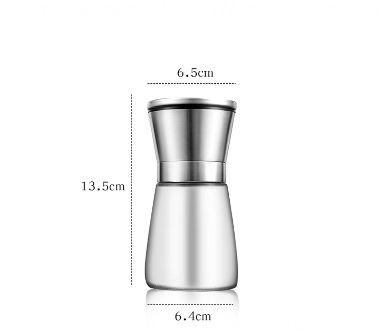 Lọ xay tiêu dáng thấp nắp inox 304