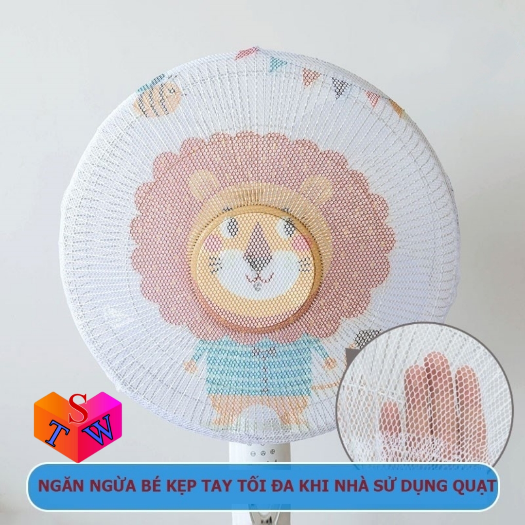 Lưới bọc quạt chống bụi an toàn cho trẻ.