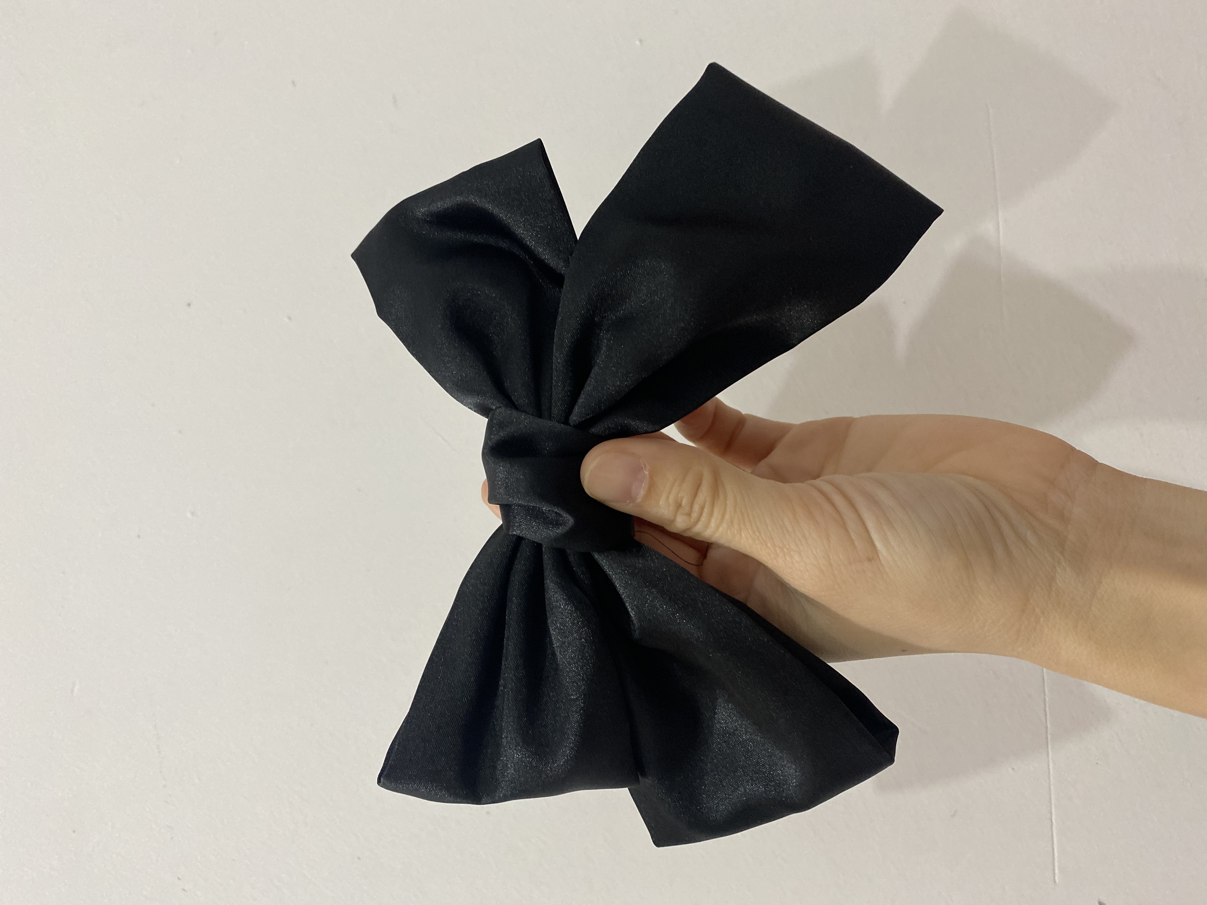 Kẹp tóc phối nơ bản to vải lụa đẹp phong cách Hàn Quốc