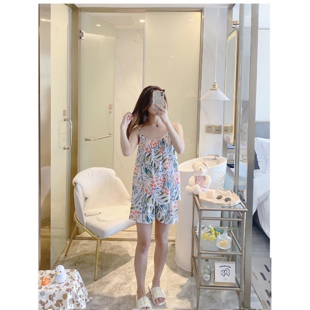 Bộ ngủ 2 dây cotton đẹp