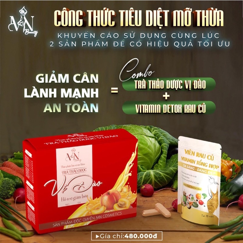 Trà giảm cân Thảo dược vị đào Đông Anh