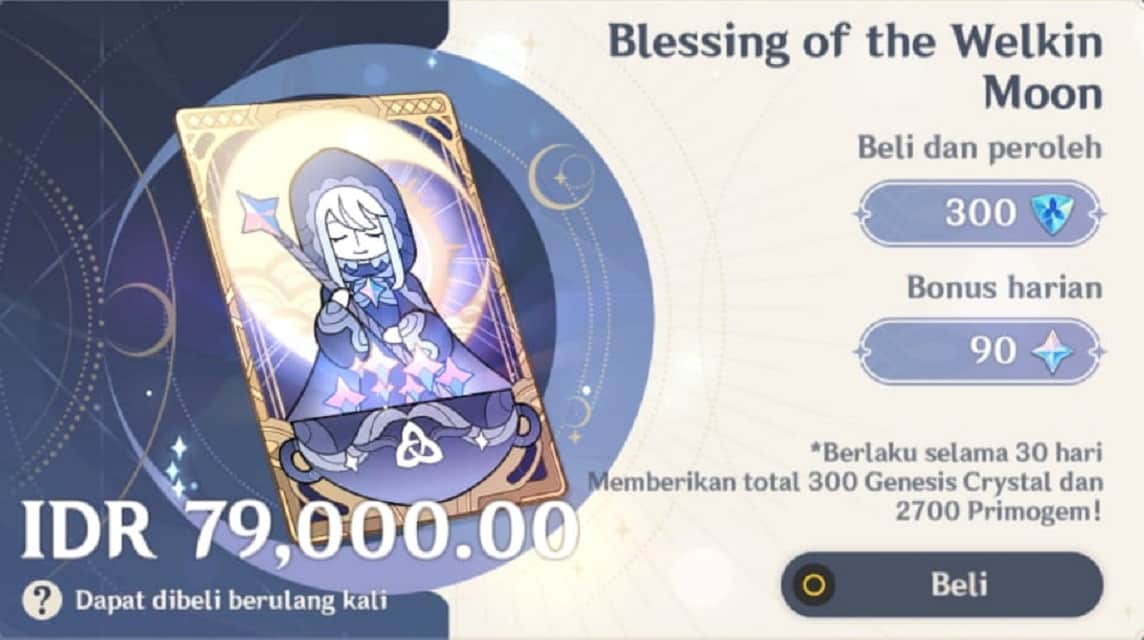 Blessing Welkin Moon Genshin Impact Lazada Indonesia