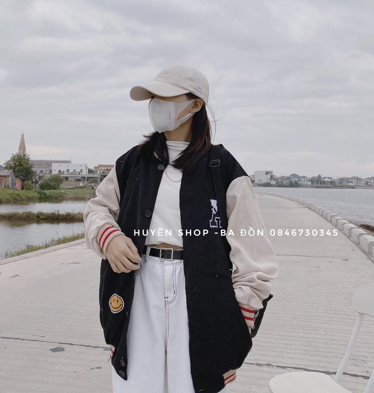 Áo khoác nhung bomber chữ A [hot trend]