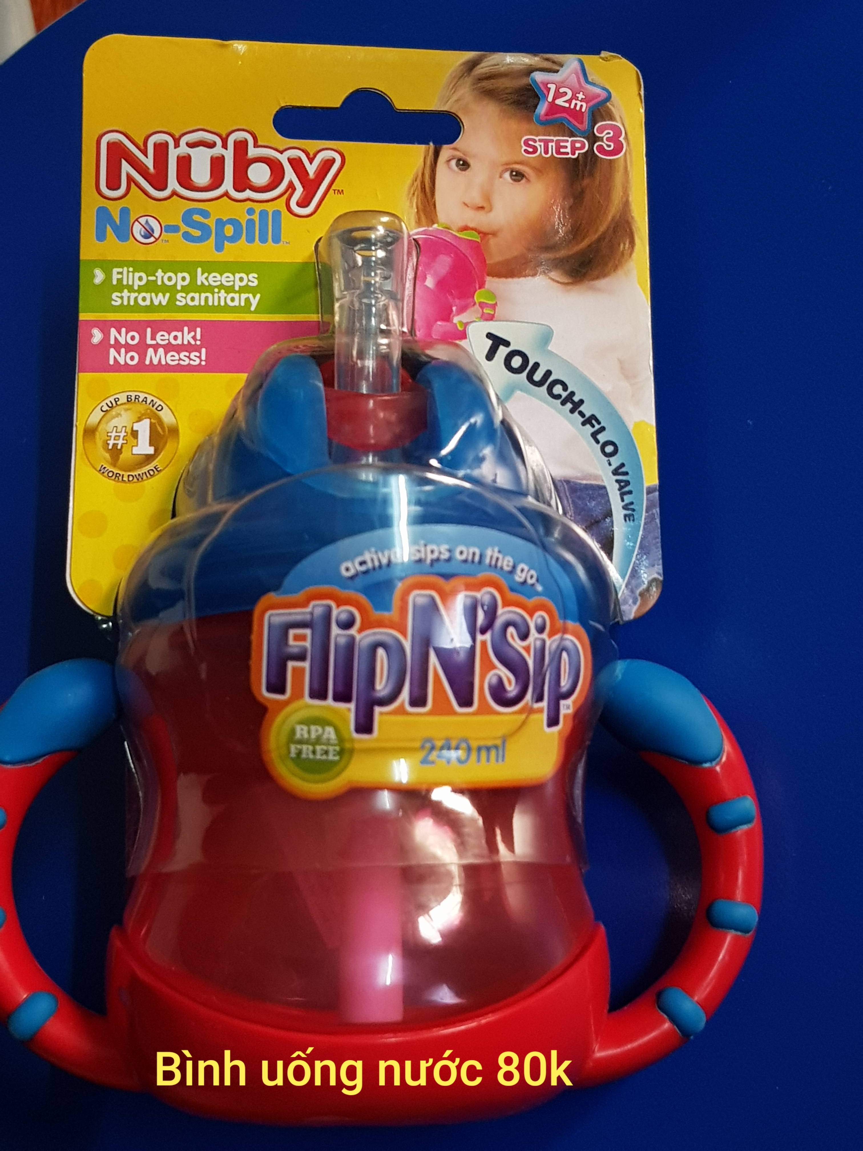 Bình uống nước Nuby ống hút