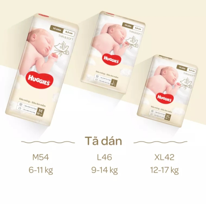 Tả Huggies hàn quốc thin & soft
 Tả dán size M-L