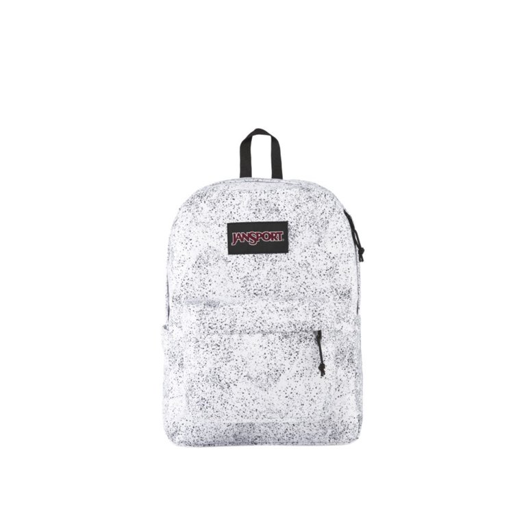 Jansport white backpack store with black specks