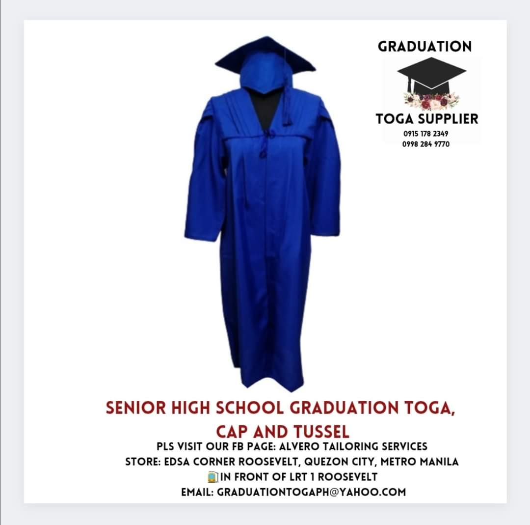 2 in 1 Royal Blue Senior high school graduation toga with cap Lazada PH