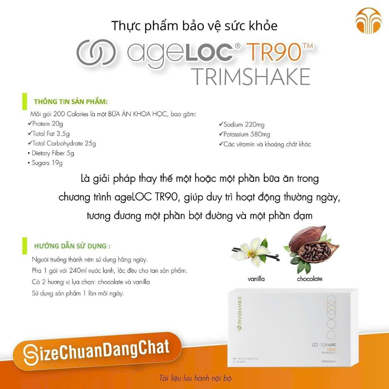 AgeLOC TR90 Trimshake-kiểm soát cân nặng vị Chocolate