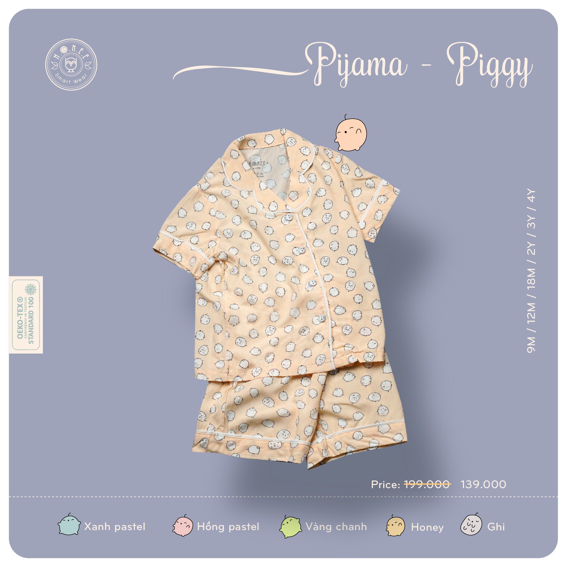 Bộ Pijama HRNEE vải siêu mát cho bé