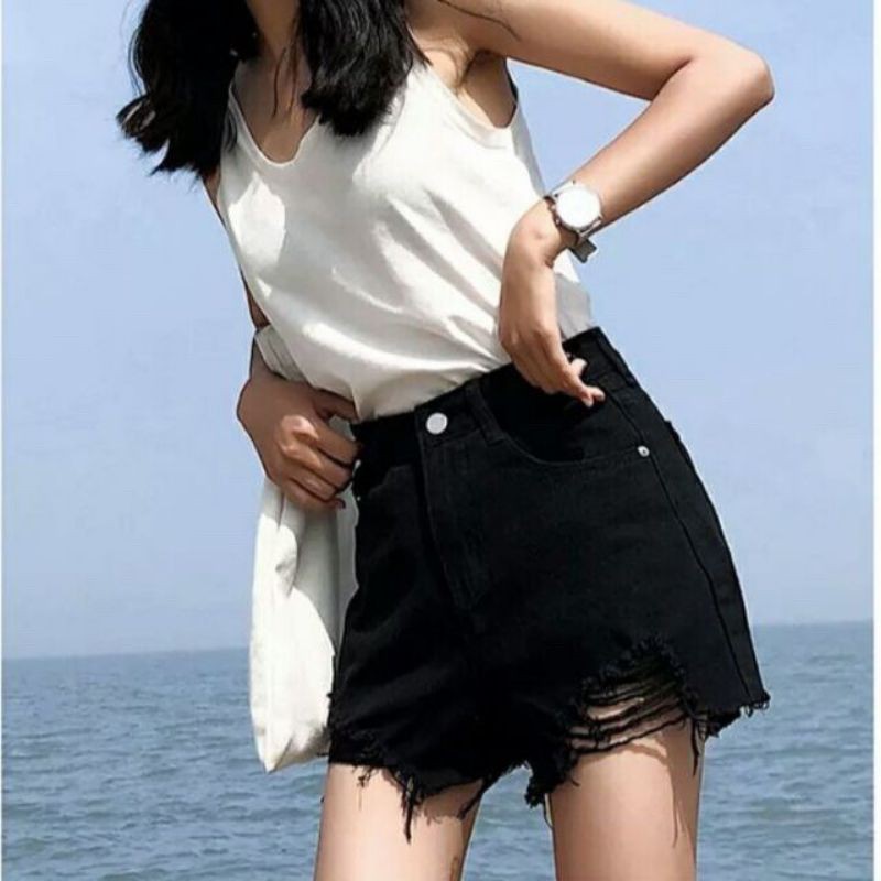 QUẦN ĐÙI SHORT ĐEN RÁCH BIGSIZE
