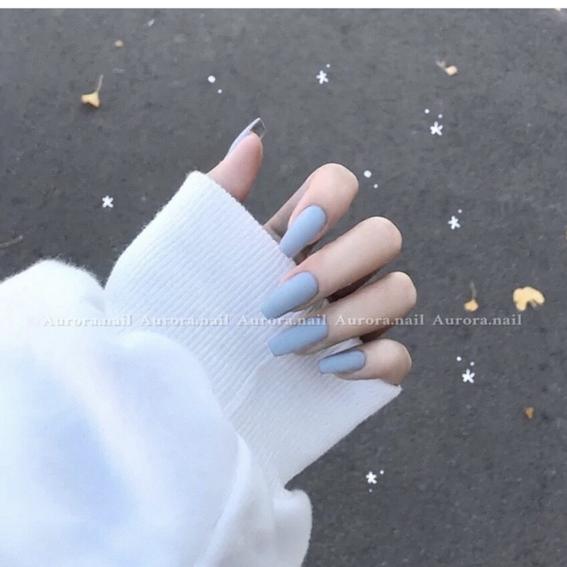 Nailbox xanh dương pastel trơn