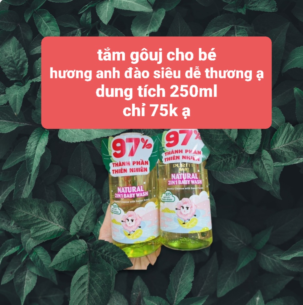 Sữa Tắm Gội PURITE BABY NATURAL 2in1 250ML Hoa Anh Đào